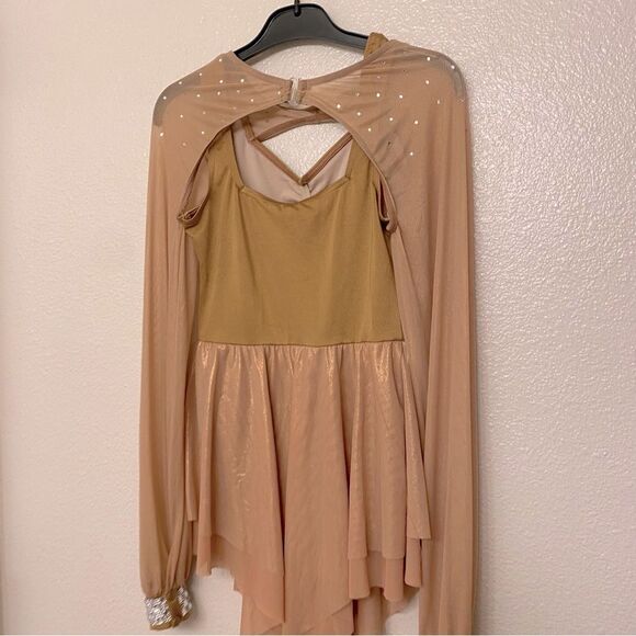 Weissman elite Dance costume bronze tan poet Long Sleeve The Weather 16698 LC - Picture 4 of 12
